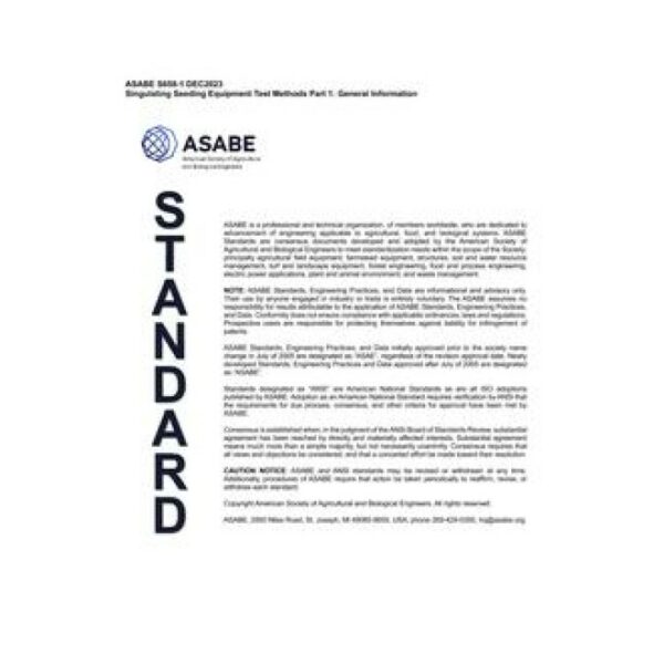 ASAE/ASABE S658-1