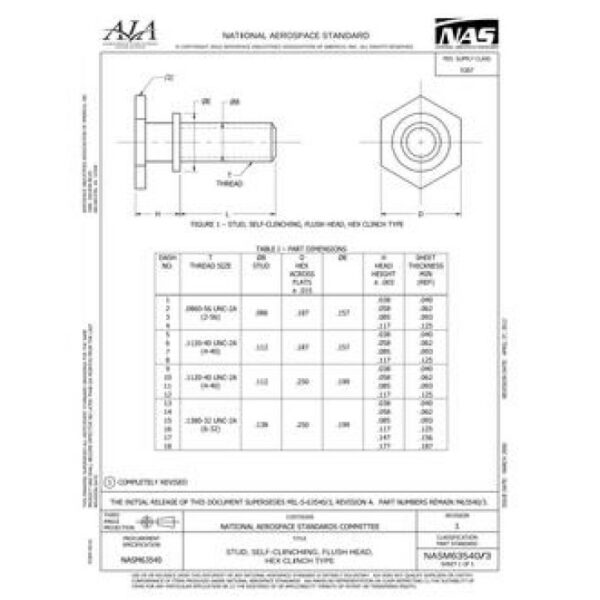 AIA NASM63540/3