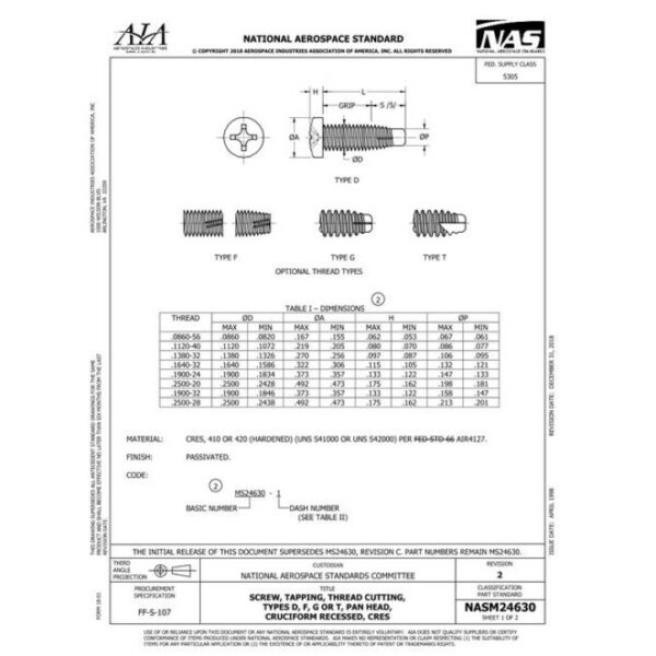 AIA NASM24630