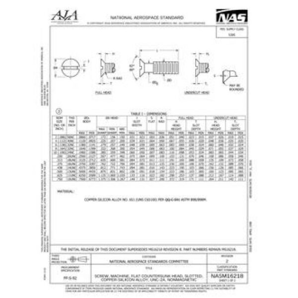 AIA NASM16218