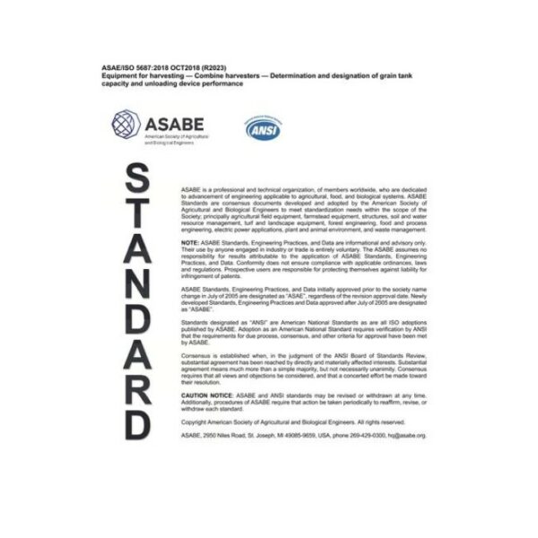 ASAE/ASABE ISO 5687:2018 (R2023)