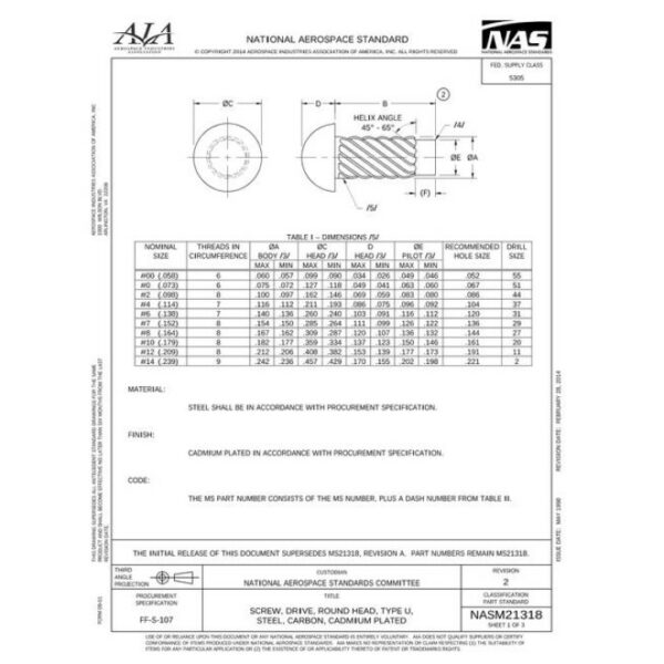 AIA NASM21318