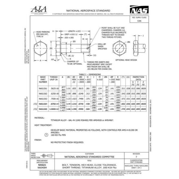 AIA NAS1261-1265