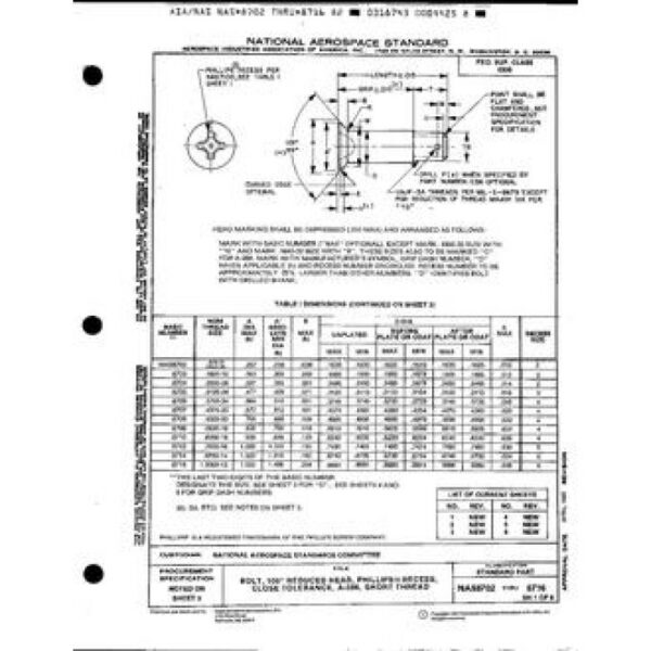 AIA NAS8702-8716