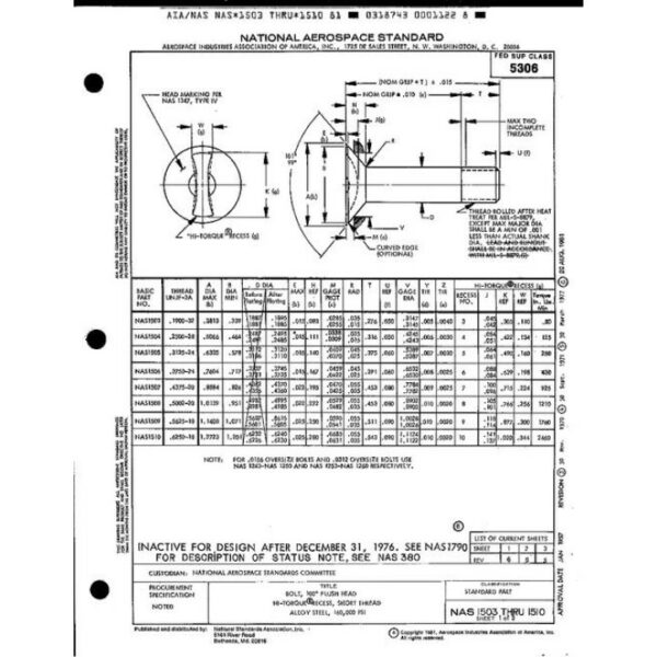 AIA NAS1503-1510