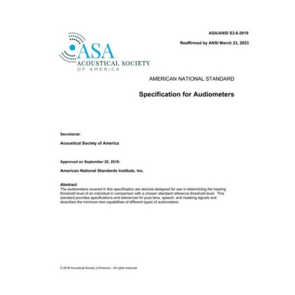 ASA S3.6-2018 (R2023)