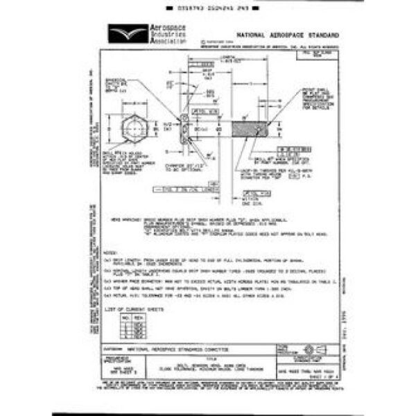 AIA NAS9603-9624