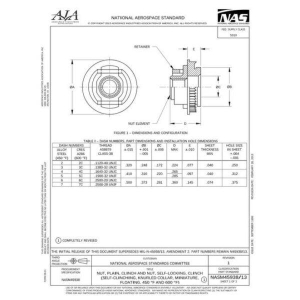 AIA NASM45938/13