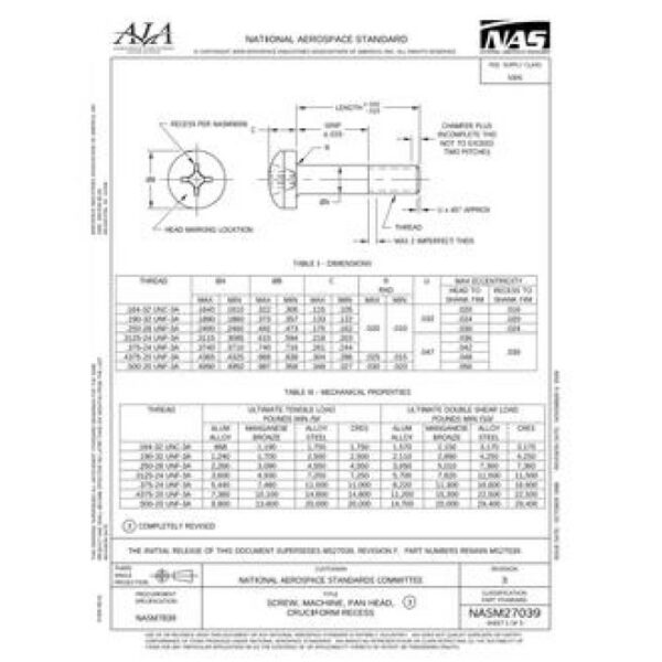 AIA NASM27039