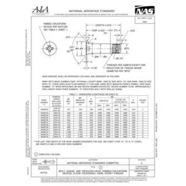 AIA NAS8702-8716