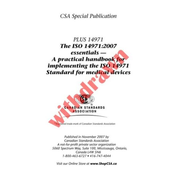 CSA PLUS 14971 (2nd ed. pub 2007)