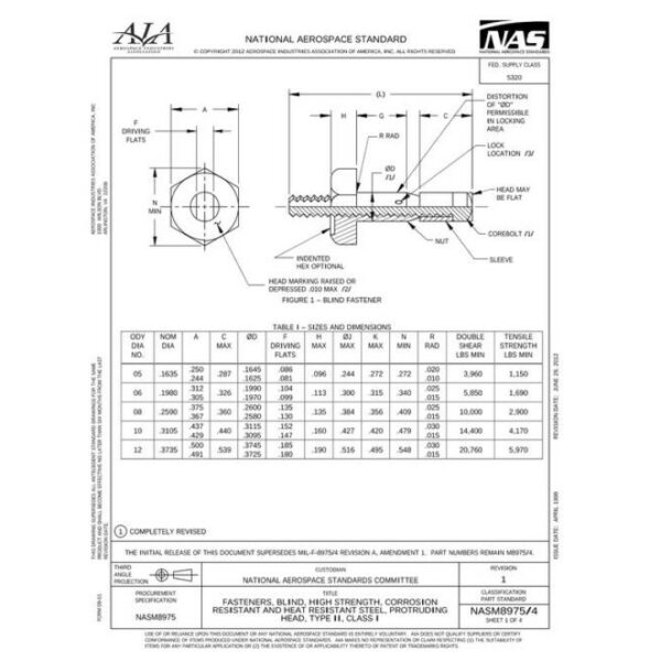 AIA NASM8975/4