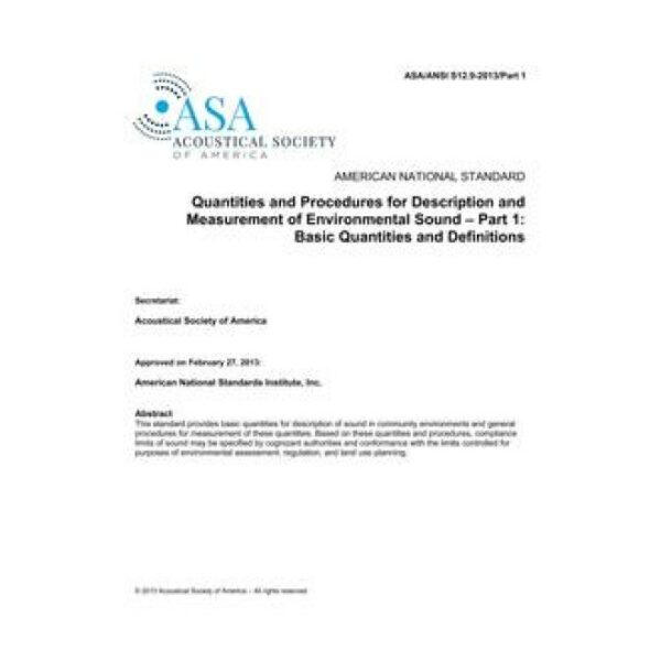 ASA S12.9-2013/Part 1 (R2023)