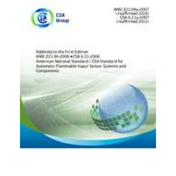 CSA ANSI Z21.94a-2007 (R2021)/CSA 6.31a-2007 (R2021)