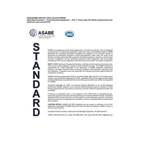 ASAE/ASABE AD8759-1:2018 (R2024)