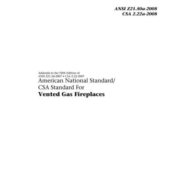 CSA ANSI Z21.50a-2008/CSA 2.22a-2008