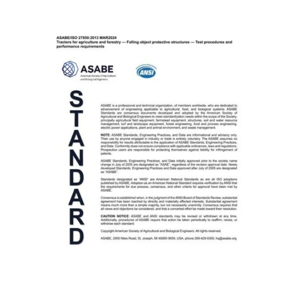 ASAE/ASABE ISO 27850:2013 MAR2024