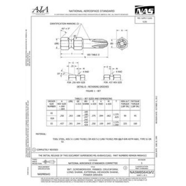 AIA NASM85643/2