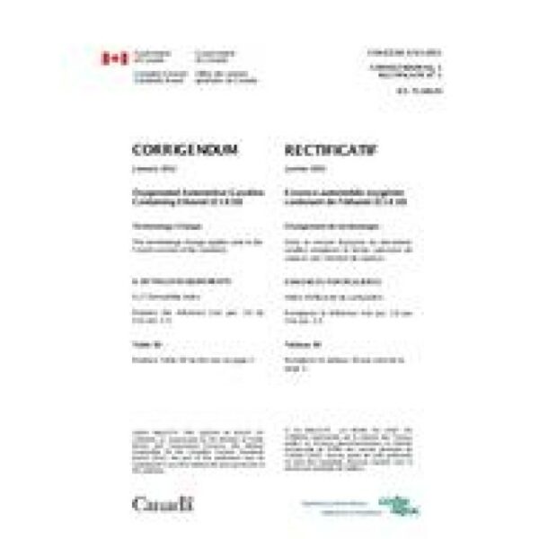 CAN/CGSB 3.511-2011 Rectificatif No. 1