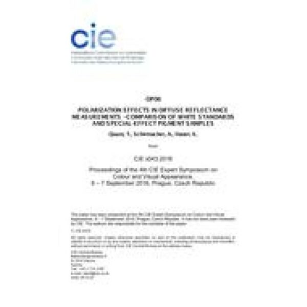 POLARIZATION EFFECTS IN DIFFUSE REFLECTANCE MEASUREMENTS - COMPARISON OF WHITE STANDARDS AND SPECIAL-EFFECT PIGMENT SAMPLES (OP06, Pages 30-39)