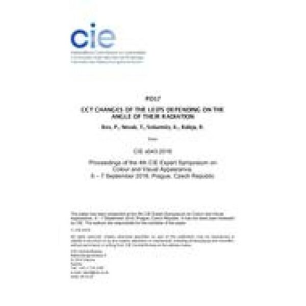 CCT CHANGES OF THE LED'S DEPENDING ON THE ANGLE OF THEIR RADIATION (PO17, Pages 312-318)