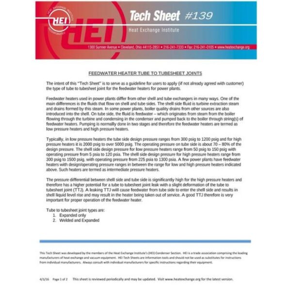 HEI Tech Sheet #139