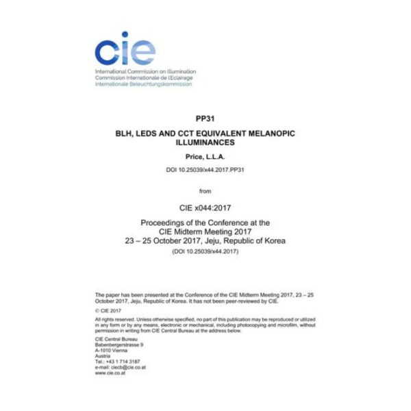 BLH, LEDS AND CCT EQUIVALENT MELANOPIC ILLUMINANCES

 (PP31, 681-686)