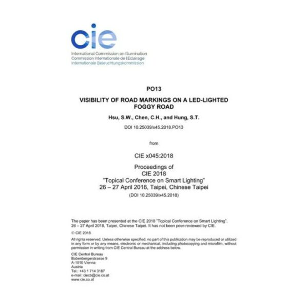 VISIBILITY OF ROAD MARKINGS ON A LED-LIGHTED FOGGY ROAD (PO13, 472-476)
