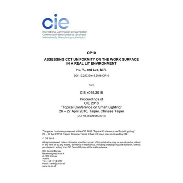 ASSESSING CCT UNIFORMITY ON THE WORK SURFACE IN A REAL LIT ENVIRONMENT (OP10, 55-59)