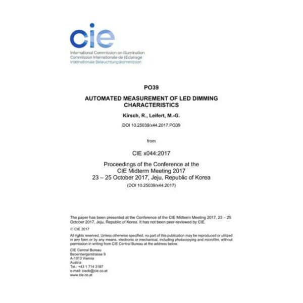 AUTOMATED MEASUREMENT OF LED DIMMING CHARACTERISTICS

 (PO39, 959-963)