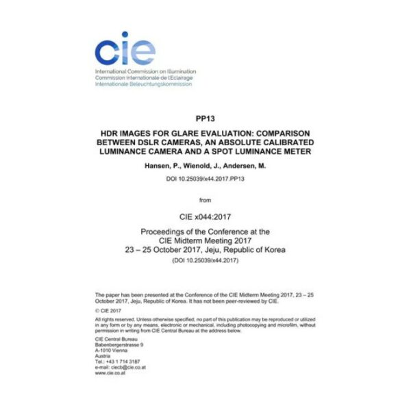 HDR IMAGES FOR GLARE EVALUATION: COMPARISON BETWEEN DSLR CAMERAS, AN ABSOLUTE CALIBRATED LUMINANCE CAMERA AND A SPOT LUMINANCE METER

 (PP13, 553-563)