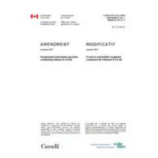 CAN/CGSB 3.511-2016, Modificatif No. 1