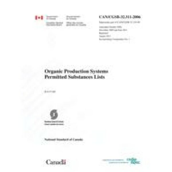 CAN/CGSB 32.311-2006 Amend. October 2008, December 2009 and June 2011