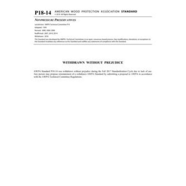 AWPA P18-14 Withdrawal Notice