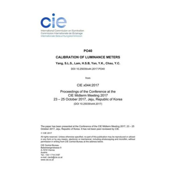 CALIBRATION OF LUMINANCE METERS (PO40, 964-970)