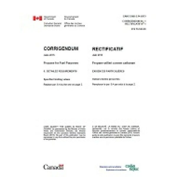 CAN/CGSB 3.14-2013 Rectificatif No. 1