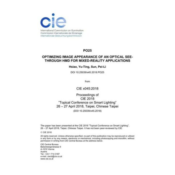 OPTIMIZING IMAGE APPEARANCE OF AN OPTICAL SEE-THROUGH HMD FOR MIXED-REALITY APPLICATIONS (PO25, 534-543)