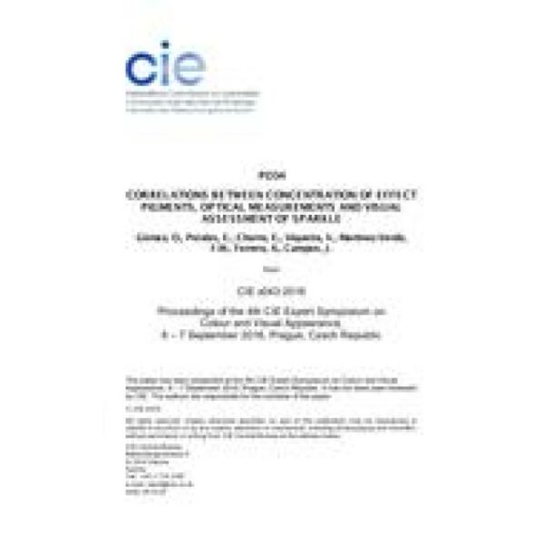 CORRELATIONS BETWEEN CONCENTRATION OF EFFECT PIGMENTS, OPTICAL MEASUREMENTS AND VISUAL ASSESSMENT OF SPARKLE (PO34, Pages 351-356)